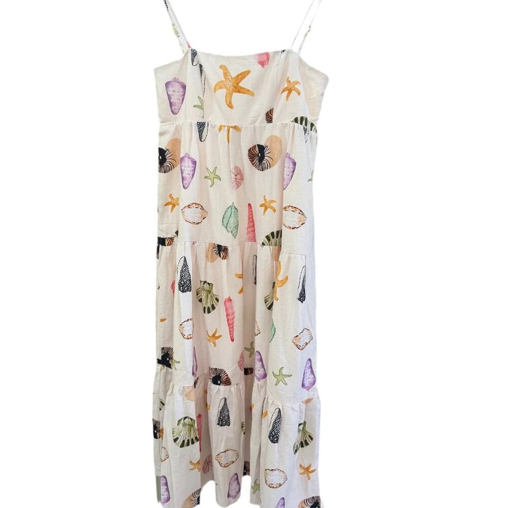 SEASHELL PRINT MIDI DRESS